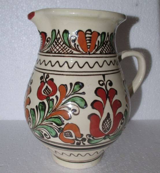 chant election slave Carafa mare din ceramica, pictata manual, 2 litri, Transilvania
