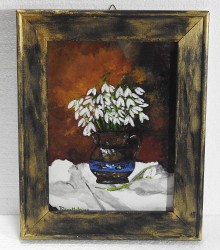 Buchet de ghiocei în vas ceramic (II)