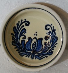 Castronel albastru ceramic 10 cm. autentic Transilvania