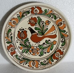 Farfurie tradițională Transilvania maro verde 21 cm