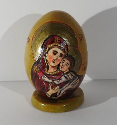 Icoana pictata pe ou Maica Domnului