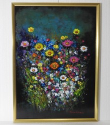 Liniștea florilor înainte de furtună 53x73 cm