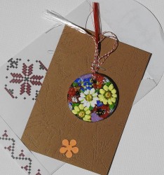 Mărțișor unicat pictat manual floral