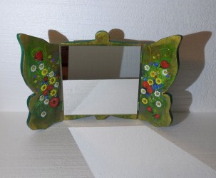 Oglinda rustica fantezie Fluture - Flori de camp