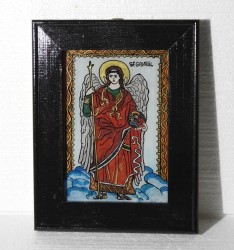 Sf Gavriil, icoana pe sticla