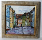 Brasov - centrul vechi, pictura 30x30 cm