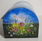 Cufăr pentru bijuterii pictat manual „Cosmos Garden”