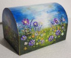 Cufăr pentru bijuterii pictat manual „Cosmos Garden”