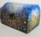 Cufăr pentru bijuterii pictat manual „Cosmos Garden”