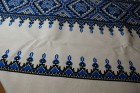 Față de masă imprimată motiv tradițional 160x160 cm albastru