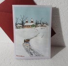 Felicitare pictata manual Colindatorii 