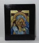 Icoană Maica Domnului și  Iisus pe cruce