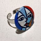 Inel handmade reglabil „Portret feminin”