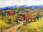 Peisaj rural din Magura, pictura pe panza