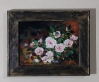 Ramura de trandafir, tablou unicat, 30x24 cm
