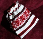 Traistuta populara romaneasca 16x16 cm, pe alb