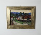 Ulita satului, pictura 30x24 cm (Unicat)